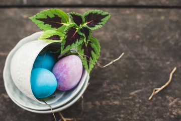 Easter eggs composition