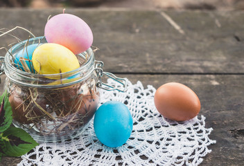 Easter eggs composition