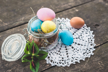 Easter eggs composition