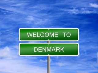 Denmark Welcome Travel Sign