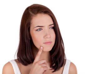 Fototapeta premium Woman thinking and looking up