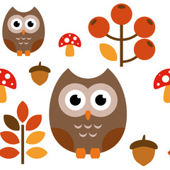 Obraz premium Pattern illustration OWL