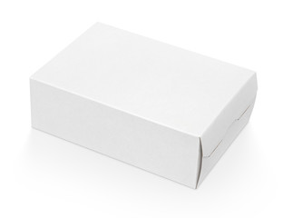 Blank cardboard box isolated on white with clipping path