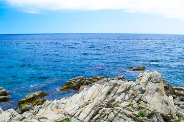 The rocky coastline