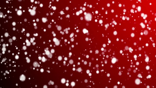 Christmas red background with snowflakes falling snow holiday
