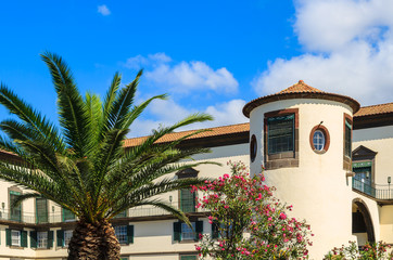 Fototapeta premium Castle building in Funchal old city, Madeira island, Portugal