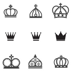 crown silhouette collection - obrazy, fototapety, plakaty