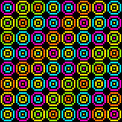 8-Bit Pixel Retro Circles Pattern. EPS8 Vector