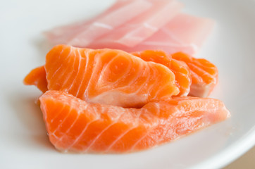 Salmon sashimi