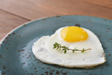 Fried egg in shape of heart