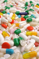 colorful medicine pills.