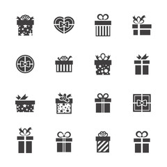 Gift box icons set.