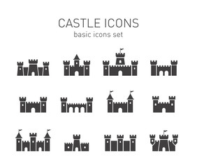 Castle icons set. - obrazy, fototapety, plakaty