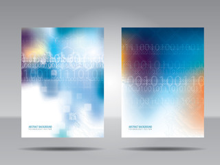 Brochure template, flyer, card or banner of technology and commu