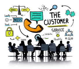 The Customer Service Target Market Support Assistance Concept