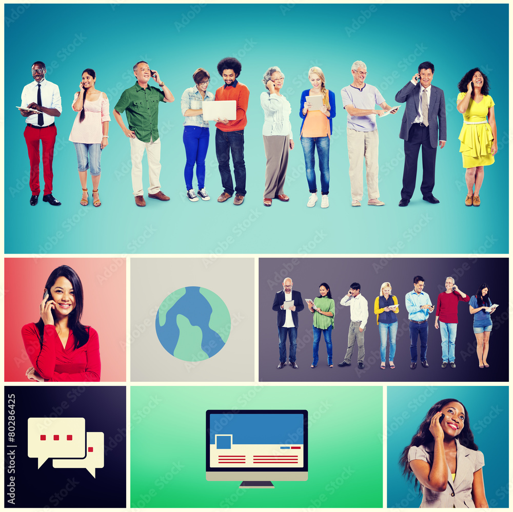 Aufkleber community communication networking technology content concept