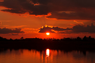 Obraz premium beautiful sunset and clouds.