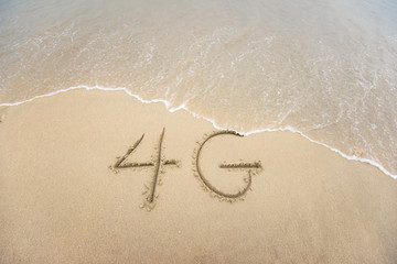 4G written in the sand