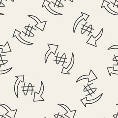 bussiness doodle drawing seamless pattern background