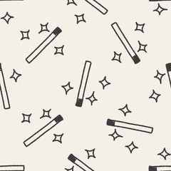 Magic Wand doodle drawing seamless pattern background