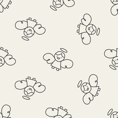 angel doodle drawing seamless pattern background