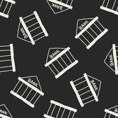 bank doodle drawing seamless pattern background
