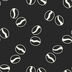 coffee bean doodle drawing seamless pattern background