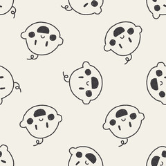 baby doodle drawing seamless pattern background