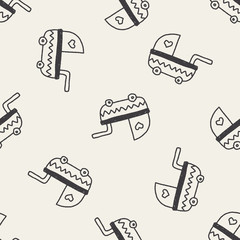 baby stroller doodle drawing seamless pattern background