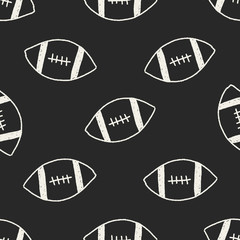 football doodle drawing seamless pattern background