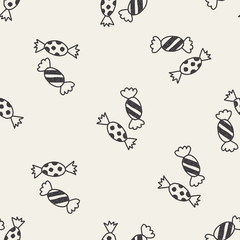 candy doodle drawing seamless pattern background