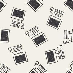 computer doodle drawing seamless pattern background