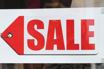 Symbolize sales on wall background