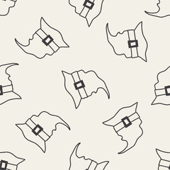 Fototapeta premium witch's hat doodle drawing seamless pattern background