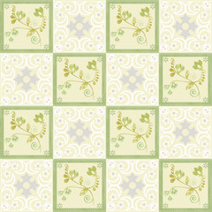 Patchwork retro floral textile texture pattern background