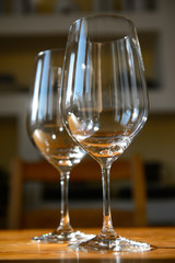 Empty wine glasses