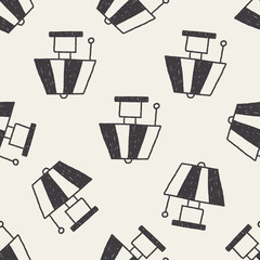 lamp doodle drawing seamless pattern background