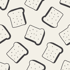 toast doodle drawing seamless pattern background - obrazy, fototapety, plakaty