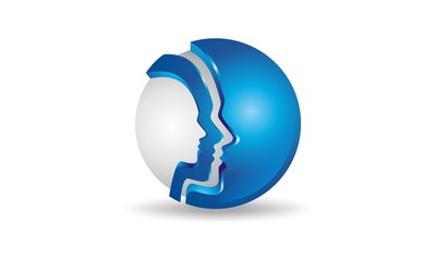 silhouette person blue logo icon vector