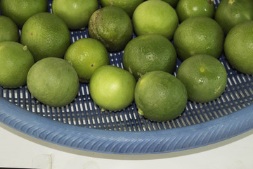 Lemon juice in a plastic tray