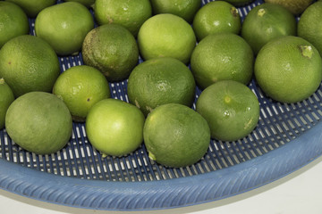 Lemon juice in a plastic tray