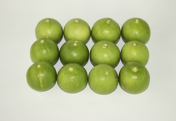 Limes  on white background