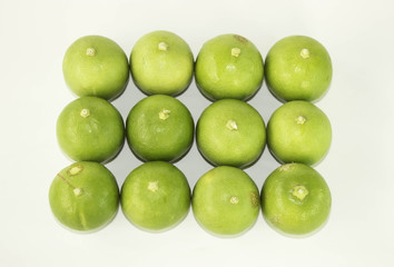 Limes  on white background