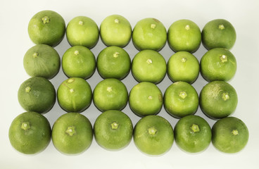 Limes  on white background