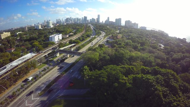 Aerial video Brickell Miami and I95