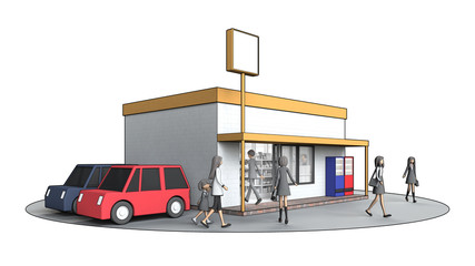 Fototapeta premium 人々が集まる小売店
