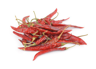 dry red pepper on white background