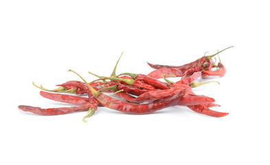 dry red pepper on white background