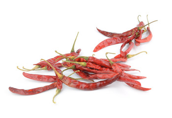 dry red pepper on white background