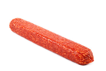 Stick sausage isolated on a white background.